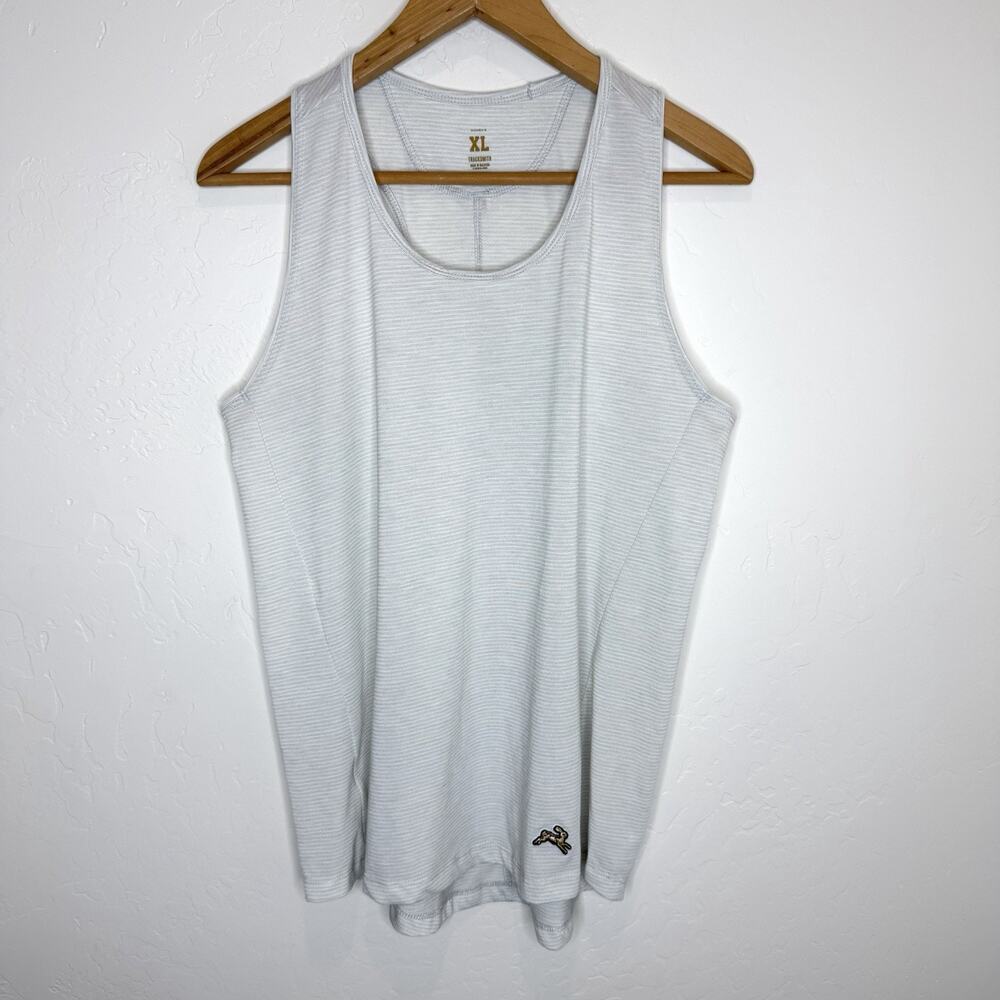 Tracksmith Horizon Tank Top Womens XL Gray Striped Athletic